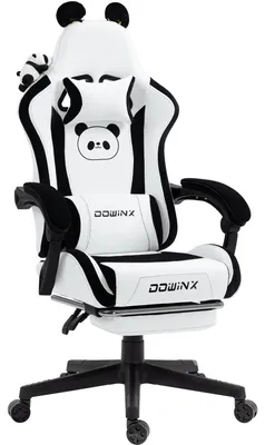 Produktbild von Gaming-Stuhl, Kunstleder, ergonomisch, Katzenohren & Hundedeko, verstellbare Fußstütze, Arm- & Rückenlehne, 152 kg C
