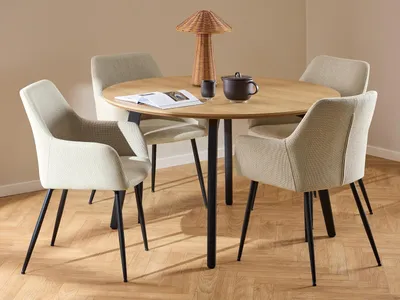Produktbild von Essgruppe >Cadiz< (5-teilig) beige Eiche Nachbildung - 75x120 (HxD)
