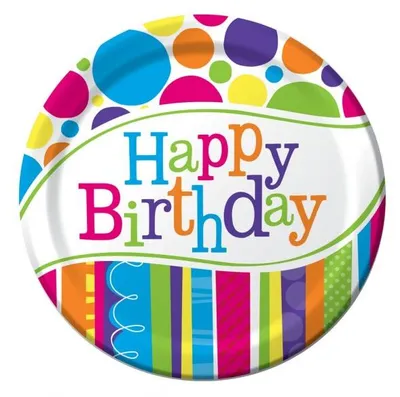 Produktbild von 8 kleine Teller "Happy Birthday"