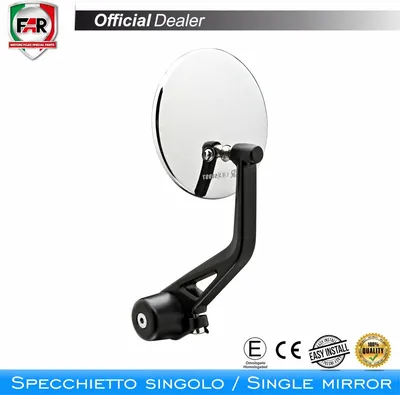 Immagine prodotto di Specchietto bar end omologato FAR reversibile 7807 cromo per Piaggio