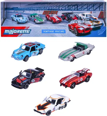 Productafbeelding van Majorette Vintage Racing, set van 5 auto's