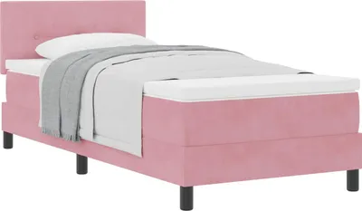 Produktbild von vidaXL Boxspringbett mit Matratze mit Kopfteil Rosa 80 x 200 cm Samt