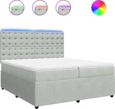 Obrázek produktu pro vidaXL Postel Boxspring s matrací Light Grey 200x200 cm Velvet