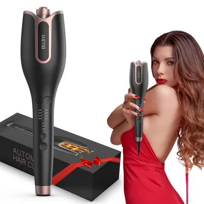 Immagine prodotto di Arricciacapelli automatico. Arricciacapelli automatico con protezione anti-aggrovigliamento e protezione dal surriscaldamento. 4 temperature e timer, ideale per capelli di media lunghezza e di colore nero intenso