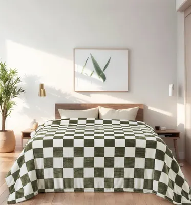 Produktbild von Dicke Fleece-Decken 220x240cm mit Karomuster