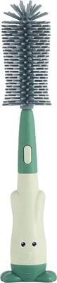 Immagine prodotto di Spazzola di pulizia della bottiglia del latte del silicone Forma del coniglio Spazzola di pulizia della bottiglia del latte del bambino della maniglia lunga (spazzola a forma di coniglio del silicone senza verde dell'imballaggio)