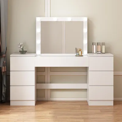 Produktbild von Schminktisch / Kosmetiktisch Mit Led-Spiegel – Modern, Loft-Stil – 155 Cm
