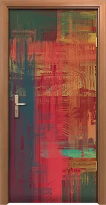 Produktbild von Türposter 90x200 cm Türaufkleber Türtapete Türfolie Klebefolie Ausdrucksstarke abstrakte Malerei