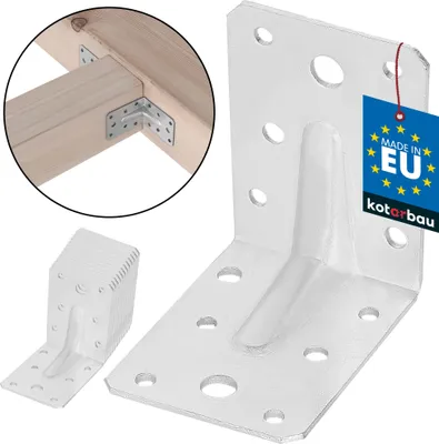 Zdjęcie produktu dla KOTARBAU® 12 szt. Kątownik Ciesielski Łącznik Budowlany 75 X 75 X 55 mm Stal ocynkowana Z Przetłoczeniem