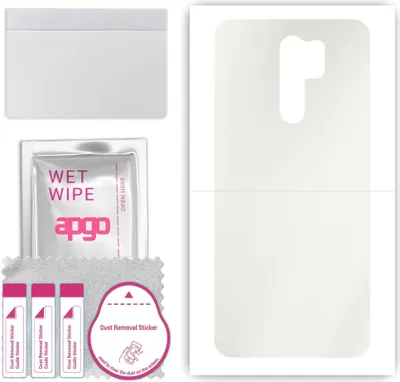 Produktbild von apgo Rückseite Schutzfolie, Matt, kompatibel mit Xiaomi Redmi 9, Hinten Hydrogel-Displayschutzfolie mit Positionierhilfe, kratzfest, einfache Montage
