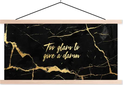 Produktbild von MuchoWow® Textilposter Zitat - Sprichwörter - Gold - Marmor 60x30 cm mit holzfarbenen Rahmen - Dekoration