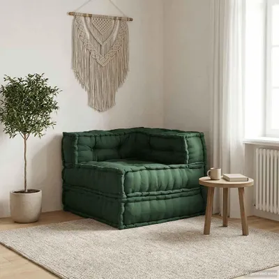 Image de vidaXL Élément de canapé modulaire vert 70x70x54 cm Tissu