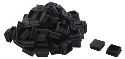 Rohr-Einsatz Endkappen 38x38mm 100 Stück Schwarz