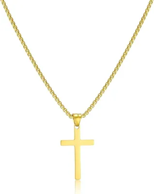 Produktbild von AFSTALR Herren Kreuzkette Edelstahl Anhänger Gold Silber 45-60 cm