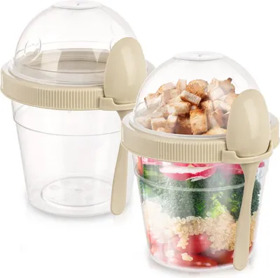Image de Orion | Pot de yaourt Avec Cuillère - 2 pièces - 400 ml - Lunchbox - BPA-Frei - Müslibecher To Go