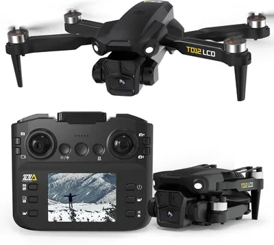 Obrázek produktu pro Dron TD12LCD s kamerou pro dospělé, dron s optickou stabilizací polohy, bezkartáčový motor, přenos obrazu přes LCD displej, skládací kvadrokoptéra