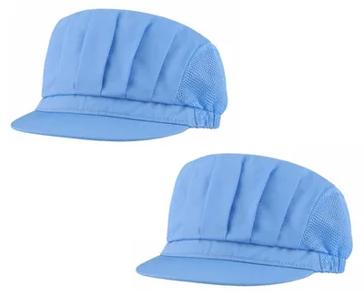 2er-Set Kochmützen, verstellbar, blau, Haarnetz für Küche