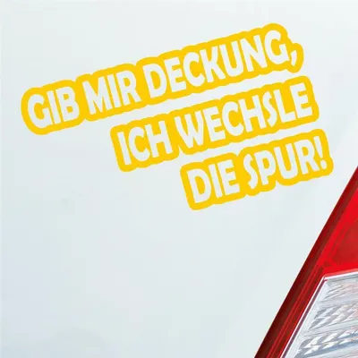 Produktbild von Auto Aufkleber Gib mir Deckung, ich wechsle die Spur! Motorrad 15x8,5 cm Gelb Sticker Heckscheibenaufkleber