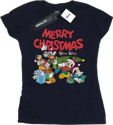 Zdjęcie produktu dla Disney – koszulka damska „Mickey Mouse And Friends Winter Wishes” BI32825 (S) (granatowa)