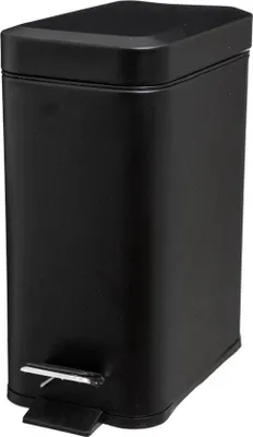 Immagine prodotto di Cestino dei rifiuti Cestino rettangolare da 5 l nero opaco - Bagno - Cucina