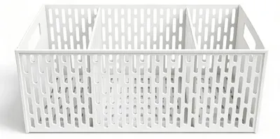 Kühlschrank-Organizer, 3 Fächer, Kunststoff, 32x15x12 cm, weiß