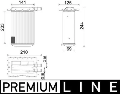 Produktbild von MAHLE CI 642 000P Ladeluftkühler LLK für AUDI A6 Avant (4G5, 4GD, C7) Turbo Intercooler