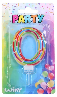 Zdjęcie produktu dla Świeczka imprezowa Numer 0 Przecinki