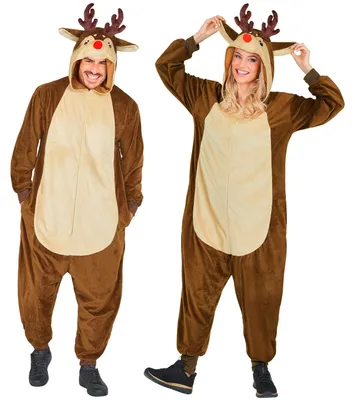 Produktbild von Rentier Overall Onesie Plüsch, Groesse:L/XL