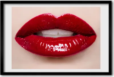 Produktbild von Bild 60x40 MDF-Rahmen, Wandkunst rote Lippen