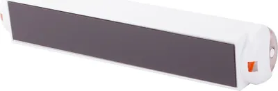 A white kitchen foil dispenser with a dark gray cutting surface and orange accents.