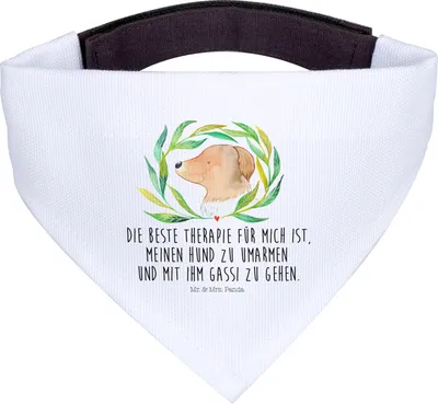 Produktbild von Mr. & Mrs. Panda Halstuch Hund Blumen - Weiß - Geschenk, Vierbeiner, Für Hunde, Hundemama, Umarmen, Tuch, Hunde-Halstuch, Sprüche