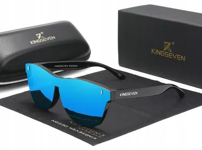 Produktbild von KINGSEVEN N756 Sonnenbrille Verspiegelt Rahmenlos Polarisiert Blau