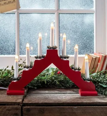Obrázok produktu pre MAGICHOME Vianočná sviečka, 7 LED diód, teplá biela, 39x31 cm, červená