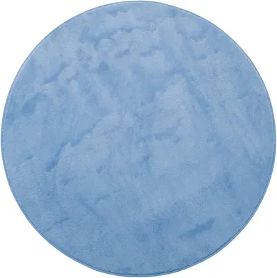 Produktbild von Badteppich "Rio-Premium" 100% Microfaser rutschfest 110 cm rund - blau (50)