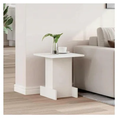 Produktbild von Moderner Beistelltisch in Weiß, 35,5 x 35 x 40 cm, aus Holzwerkstoff für Wohnzimmer und Schlafzimmer, vielseitig einsetzbarer Couchtisch