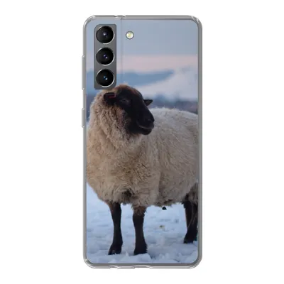 Produktbild von MuchoWow® Handyhülle Schutzhülle Hülle für Samsung Galaxy S21 Schaf - Schnee - Berg Silikon Softcase Handy Hülle - Softcase