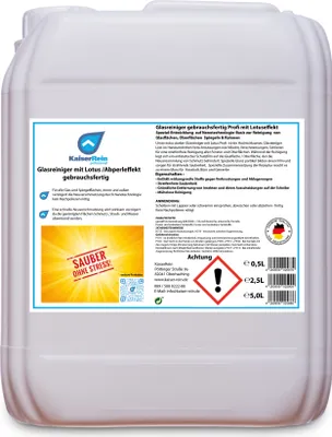 Produktbild von KaiserRein Profi Glasreiniger mit Lotuseffekt Spray 5 L Kanister gebrauchsfertig zum nachfüllen Nachfüll-pack Nachfüller für Sprühflaschen