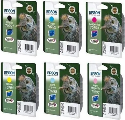Produktbild von Epson T0791 Tintenpatrone Eule, Multipack 6-farbig (T0791-T0796) Set Satz