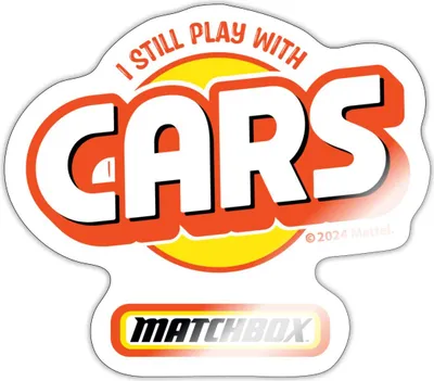 Produktbild von Spreadshirt Matchbox™ Logo Mit I Still Play With Cars Sticker Aufkleber, 10 x 10 cm, Weiß glänzend