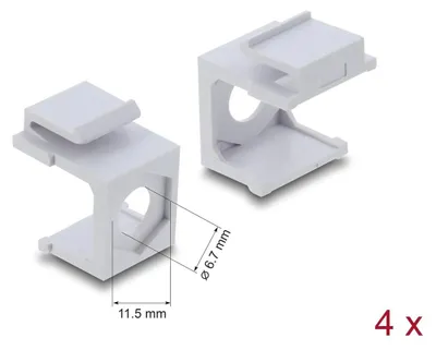 Produktbild von Delock Keystone Abdeckung weiß mit 7 mm Durchführung 4 Stück