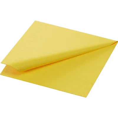 Produktbild von Duni Cocktail-Servietten 3lagig Zelltuch Uni gelb, 24 x 24 cm, 250 Stück