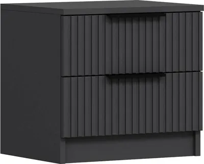 Immagine prodotto di Meranti - Comodino, 50x40x47h cm Nero Antracite, 2 Cassetti