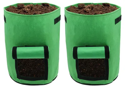 Image de Peviasot, lot de 3 sacs de plantation de 26,5 L avec fenêtre transparente et poignées de transport, sacs de plantation pliables pour serre, terrasse et jardin