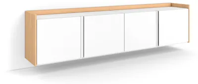 Immagine prodotto di Mobili TV effetto legno Bianco e Rovere soft 207x35x50cm sospeso