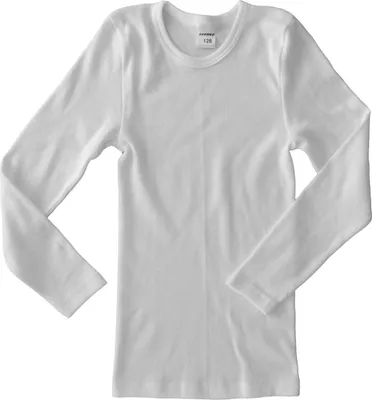 Produktbild von HERMKO 62830 Kinder Funktionswäsche langarm Shirt HERMKO Unterwäsche, atmungsaktiv und schnelltrocknend, ideal für Sport und Freizeit, Farbe:weiß, Größe:152