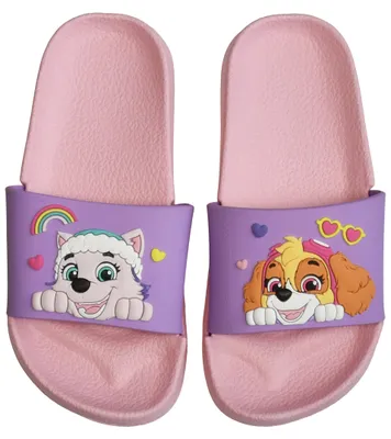Produktbild von Paw Patrol Badelatschen für Mädchen - Skye und Everest Kinder Badeschlappen Schlappen Badesandalen rutschfest Rosa/Lila 29-30
