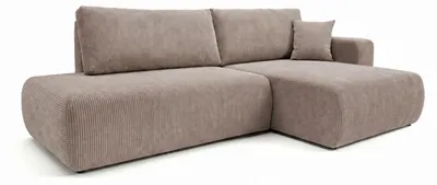 Produktbild von VENASI Ecksofa mit Schlaffunktion SOHO, Braun Cordstoff, Ottomane Rechts