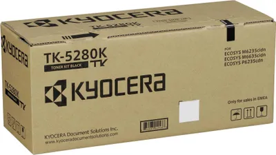 A cardboard box containing a Kyocera toner kit.