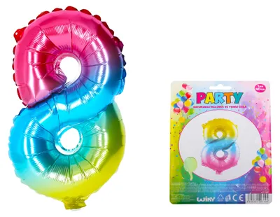 Produktbild von Aufblasbarer Ballon - Nummer 8 Regenbogen