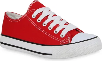 Produktbild von Mytrendshoe Damen Sneakers Sportschuhe 97316 Freizeit Stoffschuhe, Farbe: Rot, Größe: 36